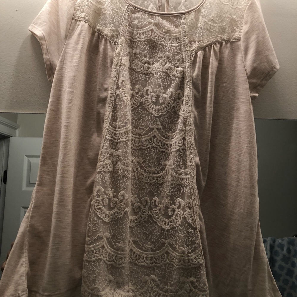 Simple cream lace blouse